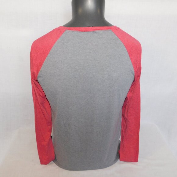 HONDA Spellout Logo Cars Womens XL Red Gray Long Sleeve Raglan Shirt - Picture 8 of 8